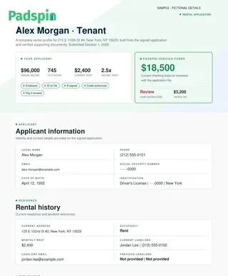 Padspin application with fictional Alex Morgan details